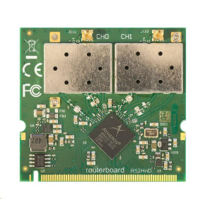 MikroTik R52HnD mini-PCI karta, high power 400mW, dual band 2.4/5GHz 802.11a/b/g/n, 2x MMCX