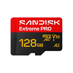 SanDisk micro SDXC Extreme PRO 128GB UHS-I U3 (250R/120W MB/s, UHS-I U3 V30) + adaptér SanDisk micro SDXC Extreme PRO 128GB UHS-I U3 (250R/120W MB/s, UHS-I U3 V30) + adaptér