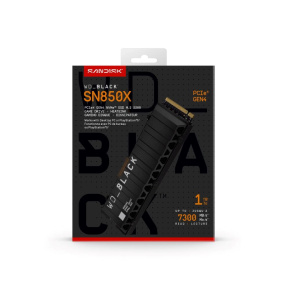 WD BLACK SSD NVMe 1TB PCIe SN850X Powered by SanDisk, Gen4, (R:7300, W:6300MB/s), Chladič WD BLACK SSD NVMe 1TB PCIe SN850X Powered by SanDisk, Gen4, (R:7300, W:6300MB/s), Chladič