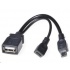 PREMIUMCORD USB redukce kabel USB A/female+Micro USB/female - Micro USB/male OTG