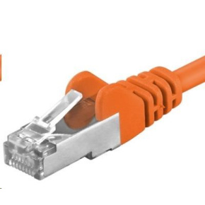 PREMIUMCORD Patch kabel CAT6a S-FTP, RJ45-RJ45, AWG 26/7 0,5m oranžová