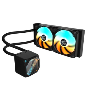 GIGABYTE Vodní chladič GAMING 240, 2x120mm, ARGB, LGA1851, AM5, černá GIGABYTE Vodní chladič GAMING 240, 2x120mm, ARGB, LGA1851, AM5, černá