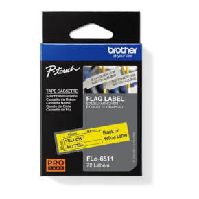 BROTHER FLe-6511 předřezané štítky - černá na žluté, 21 mm šířka BROTHER FLe-6511 předřezané štítky - černá na žluté, 21 mm šířka