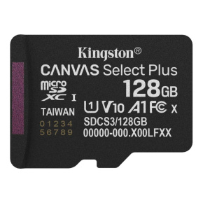 Kingston MicroSDXC karta 128GB Canvas Select Plus, U1, V10, A1 Kingston MicroSDXC karta 128GB Canvas Select Plus, U1, V10, A1