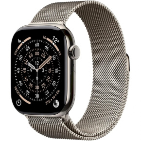 Apple Watch Series 11 GPS + Cellular 46mm Natural Titanium Case with Natural Milanese Loop - S/M