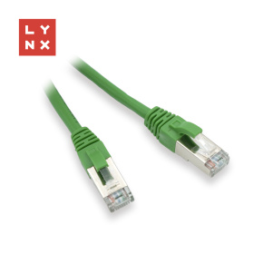 LYNX FTP patch kabel Cat5e PVC, CCA, 0,1m, zelený (balení obsahuje 10ks) LYNX FTP patch kabel Cat5e PVC, CCA, 0,1m, zelený (balení obsahuje 10ks)