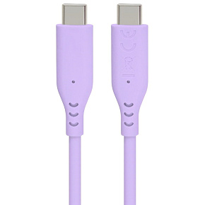 PREMIUMCORD Kabel USB-C na USB-C, 60W, 480Mbps, silikonový, fialový, 1,5m