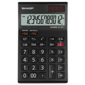 SHARP kalkulačka - EL-124TWH - černá