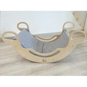 Potah na Montessori houpačku 6in1 smile s elastanem, šedá Potah na Montessori houpačku 6in1 smile s elastanem, šedá