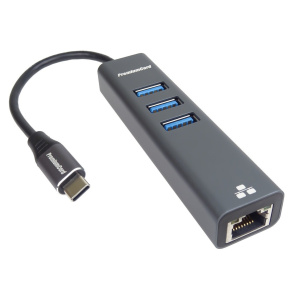 PREMIUMCORD Adaptér USB-C na Gigabit 10/100/1000Mbps + 3x USB3.0 konektor PREMIUMCORD Adaptér USB-C na Gigabit 10/100/1000Mbps + 3x USB3.0 konektor