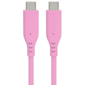 PREMIUMCORD Kabel USB-C na USB-C, 60W, 480Mbps, silikonový, růžový, 1,5m
