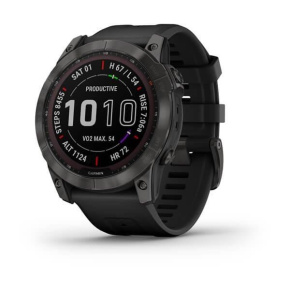 Garmin fenix 7X Sapphire Solar, Titan Carbon Gray/ Black Silicone Band, EU Garmin fenix 7X Sapphire Solar, Titan Carbon Gray/ Black Silicone Band, EU