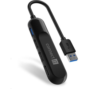 CONNECT IT USB-A hub USB 3.0, externí, černý