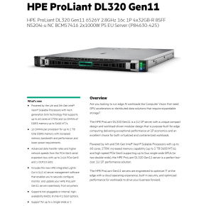 HPE PL DL320g11 6526Y (2.8/16C) 4x32G (p64706) 8SFF NS204(2x480Gm.2) VROC 2x1000W 2p10GT 7F Smart Choice
