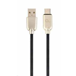 GEMBIRD Kabel USB-A na USB-C kabel (AM/CM), 2m, pogumovaný, černý, blister GEMBIRD Kabel USB-A na USB-C kabel (AM/CM), 2m, pogumovaný, černý, blister