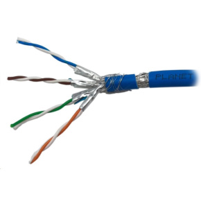 FTP kabel PlanetElite, Cat6A, drát, 4pár LS0H, Dca, modrý, 100m FTP kabel PlanetElite, Cat6A, drát, 4pár LS0H, Dca, modrý, 100m