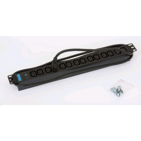 TRITON 19" rozvodný panel 14xIEC C13- 2m, kontrolka, černý TRITON 19" rozvodný panel 14xIEC C13- 2m, kontrolka, černý