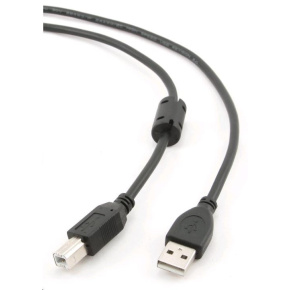 GEMBIRD Kabel USB 2.0 A-B propojovací 1,8m Premium (černý, ferit, zlacené kontakty) GEMBIRD Kabel USB 2.0 A-B propojovací 1,8m Premium (černý, ferit, zlacené kontakty)