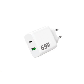 WG - Síťová nabíječka GaN 2x USB 65W, 1x USB-C PD 65W + 1x USB-A QC3.0 18W, white WG - Síťová nabíječka GaN 2x USB 65W, 1x USB-C PD 65W + 1x USB-A QC3.0 18W, white