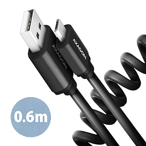 AXAGON BUMM-AM10TB, TWISTER kabel Micro USB USB-A, 0.6m, USB 2.0, 2.4A, ALU, tpe, černý AXAGON BUMM-AM10TB, TWISTER kabel Micro USB USB-A, 0.6m, USB 2.0, 2.4A, ALU, tpe, černý