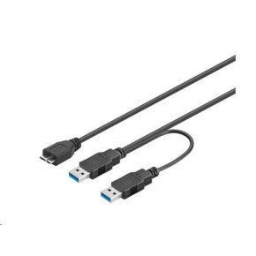 PREMIUMCORD Kabel USB 3.0 2xA - micro (M/F) 30cm DUÁLNÍ (extra napájení) PREMIUMCORD Kabel USB 3.0 2xA - micro (M/F) 30cm DUÁLNÍ (extra napájení)