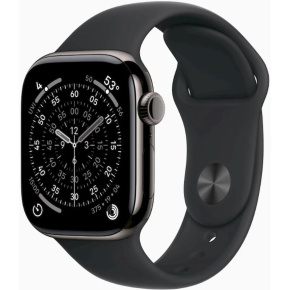 Apple Watch Series 11 GPS + Cellular 42mm Slate Titanium Case with Black Sport Band - S/M