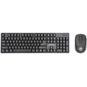 MANHATTAN Wireless Keyboard Mouse Combo, Balkan layout, black