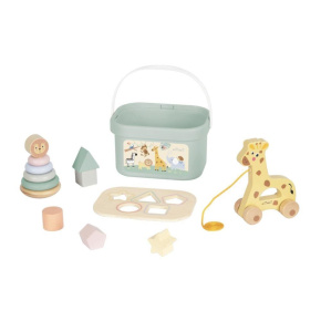 Hrací box ZOO 4v1 - vkládačka + pyramida + tahací hračka Hrací box ZOO 4v1 - vkládačka + pyramida + tahací hračka
