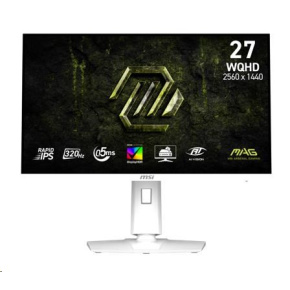 MSI LCD MAG 274QRFW X32, 27", 2560x1440, Rapid IPS, 0,5 ms, VESA 100x100, White