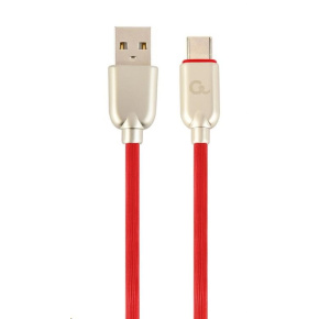 GEMBIRD Kabel USB 2.0 AM na Type-C kabel (AM/CM), 1m, pogumovaný, červený, blister, PREMIUM QUALITY GEMBIRD Kabel USB 2.0 AM na Type-C kabel (AM/CM), 1m, pogumovaný, červený, blister, PREMIUM QUALITY