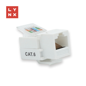 LYNX keystone UTP Cat6, samozařezávací, 90stp., bílý LYNX keystone UTP Cat6, samozařezávací, 90stp., bílý