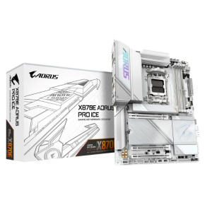 GIGABYTE MB Sc AM5 X870E AORUS PRO ICE, AMD X870, 4xDDR5, 2xHDMI, 2xUSB4, WiFi