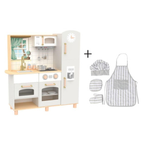 Dětská dřevěná kuchyňka Premium s rozšířeným příslušenstvím + textilní set ZDARMA Dětská dřevěná kuchyňka Premium s rozšířeným příslušenstvím + textilní set ZDARMA