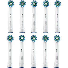 Oral-B Cross Action, náhradní hlavice 10 ks, bílé, oscilačně-rotační technologie, efektivní odstranění plaku