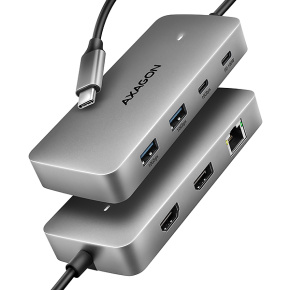 AXAGON HMC-CUB83X2, USB 10Gbps hub, 2x USB-A, USB-C, HDMI & DP 4k/144Hz, RJ-45 GLAN, PD 100W, kabel USB-C 15cm AXAGON HMC-CUB83X2, USB 10Gbps hub, 2x USB-A, USB-C, HDMI & DP 4k/144Hz, RJ-45 GLAN, PD 100W, kabel USB-C 15cm