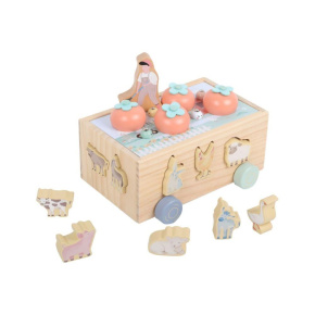 Multifunkční dřevěná pojízdná farma se zvířátky 3v1 Multifunkční dřevěná pojízdná farma se zvířátky 3v1