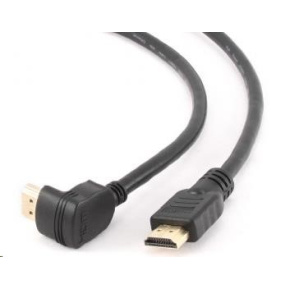 GEMBIRD Kabel HDMI - HDMI 1.8m, 90° konektor (v1.4, M/M, zlacené kontakty, úhlový, stíněný)