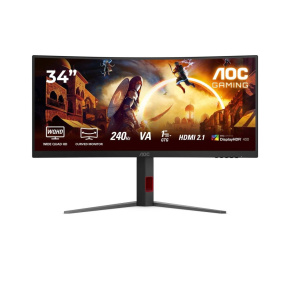 AOC MT 34" CU34G4Z - 3440x1440,VA,240Hz,2xHDMI,DP,USBhub,Pivot,Zakřivený AOC MT 34" CU34G4Z - 3440x1440,VA,240Hz,2xHDMI,DP,USBhub,Pivot,Zakřivený
