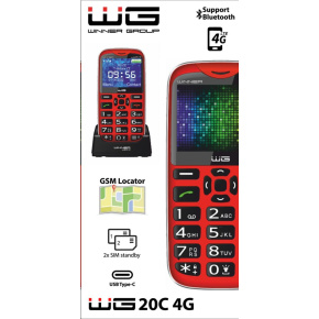 WG - Mobilní telefon WG20C, 4G, tlačítkový, červená WG - Mobilní telefon WG20C, 4G, tlačítkový, červená