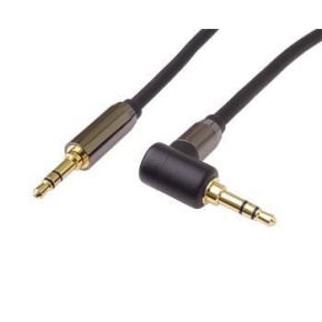 PremiumCord HQ stíněný kabel stereo Jack 3.5mm - Jack 3.5mm zahnutý 90°, 1,5m PremiumCord HQ stíněný kabel stereo Jack 3.5mm - Jack 3.5mm zahnutý 90°, 1,5m