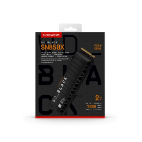 WD BLACK SSD NVMe 2TB PCIe SN850X Powered by SanDisk, Gen4, (R:7300, W:6600MB/s), Chladič WD BLACK SSD NVMe 2TB PCIe SN850X Powered by SanDisk, Gen4, (R:7300, W:6600MB/s), Chladič