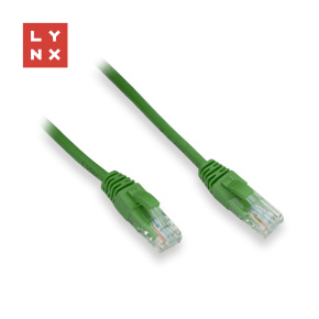 LYNX UTP patch kabel Cat5e, PVC, CCA, 10m, zelený LYNX UTP patch kabel Cat5e, PVC, CCA, 10m, zelený