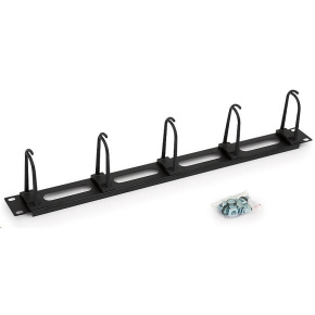 TRITON 19" vyvazovací panel průchozí 1U - 5x plastová úchytka velká, černá TRITON 19" vyvazovací panel průchozí 1U - 5x plastová úchytka velká, černá