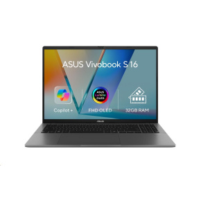 ASUS NTB Vivobook S 16 (M3607KA-OLED022X), R7 AI 350, 16" 1920x1200 OLED, 32GB, 1TB SSD, Radeon, W11 Pro, Matte Gray ASUS NTB Vivobook S 16 (M3607KA-OLED022X), R7 AI 350, 16" 1920x1200 OLED, 32GB, 1TB SSD, Radeon, W11 Pro, Matte Gray