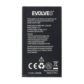 EVOLVEO originální baterie 1800 mAh pro MaxPhone A1 EVOLVEO originální baterie 1800 mAh pro MaxPhone A1