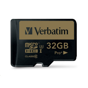 VERBATIM MicroSDHC karta 32GB PRO+ Class 10, UHS 1 (R:90/W:80 MB/s) VERBATIM MicroSDHC karta 32GB PRO+ Class 10, UHS 1 (R:90/W:80 MB/s)