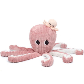 Plyšová chobotnice - máma s miminkem, růžová Plyšová chobotnice - máma s miminkem, růžová