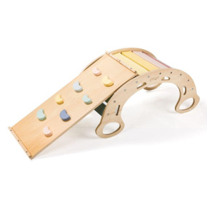 Dřevěná montessori houpačka 5v1 s prknem 2v1 - set pastel (NOVINKA) Dřevěná montessori houpačka 5v1 s prknem 2v1 - set pastel (NOVINKA)
