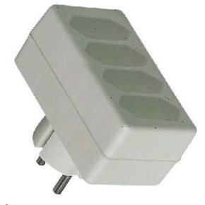 PREMIUMCORD Rozbočka 230V bílá 4x2,5A PREMIUMCORD Rozbočka 230V bílá 4x2,5A