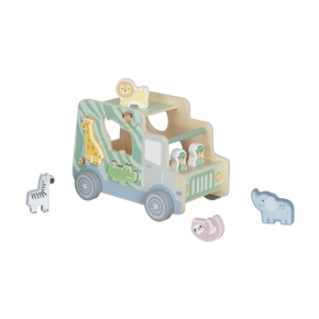 Dřevěné autíčko se zvířátky 2v1 - vkládačka + Jeep Dřevěné autíčko se zvířátky 2v1 - vkládačka + Jeep